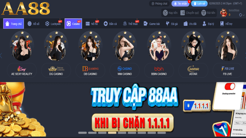 Sảnh chơi của thương hiệu AA88