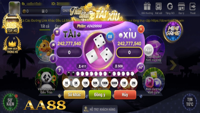 Tham gia tựa game Tài xỉu AA88