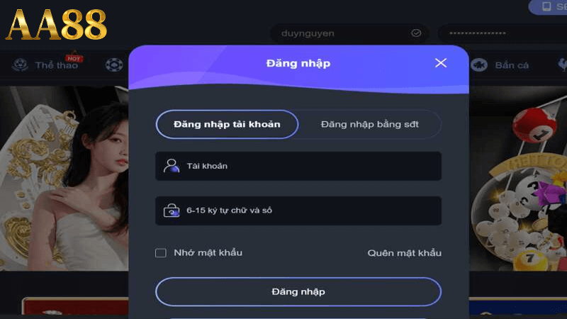 Cách Đăng nhập AA88
